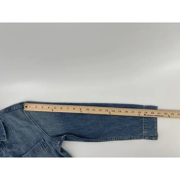 NWOT AMO Skip Denim Jumpsuit Sz S Color Indigo MSRP $398 Cottagecore Momcore - Picture 16 of 16